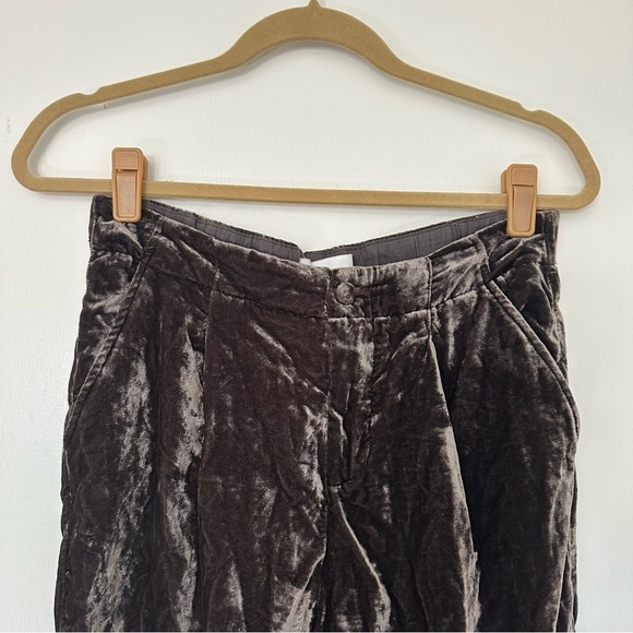 Anthropologie Women’s Cuffed Velvet Trousers XS Brown - Picture 4 of 8